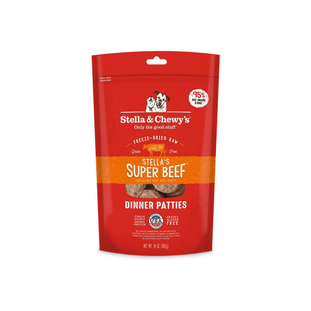 Stella & Chewy's Freeze-Dried Raw Dinner Patties for Dogs - 14oz & 25oz Sizes | Grain-Free, High-Protein, Complete Nutrition for Healthy Digestion | Perfect for Small & Large Breeds, Travel & Training Treats