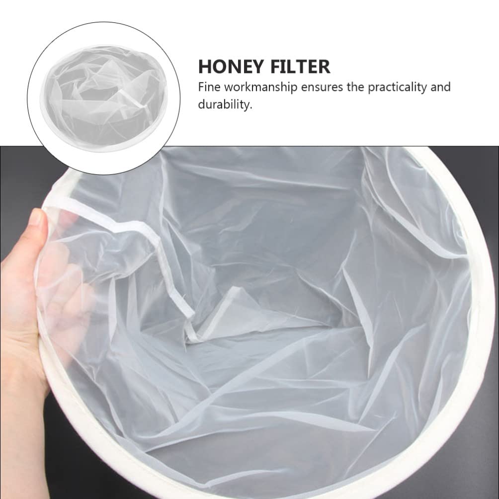 POPETPOP 4-Piece Honey Filter Set - Fine Mesh Strainer for Honey, Cold Brew Coffee & DIY Projects | Includes Pink Straws & White Fabric Filters | Perfect for Home Brewing, Kitchen Use & Food Preparation