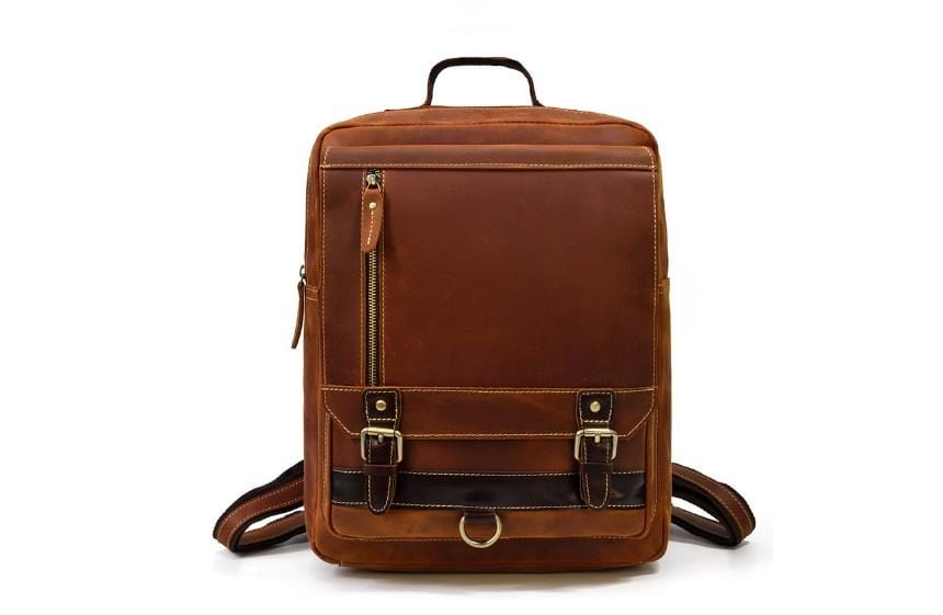 Premium Full Grain Leather Backpack for Women & Men - Durable Laptop Rucksack Purse - Perfect for Work, Travel & School