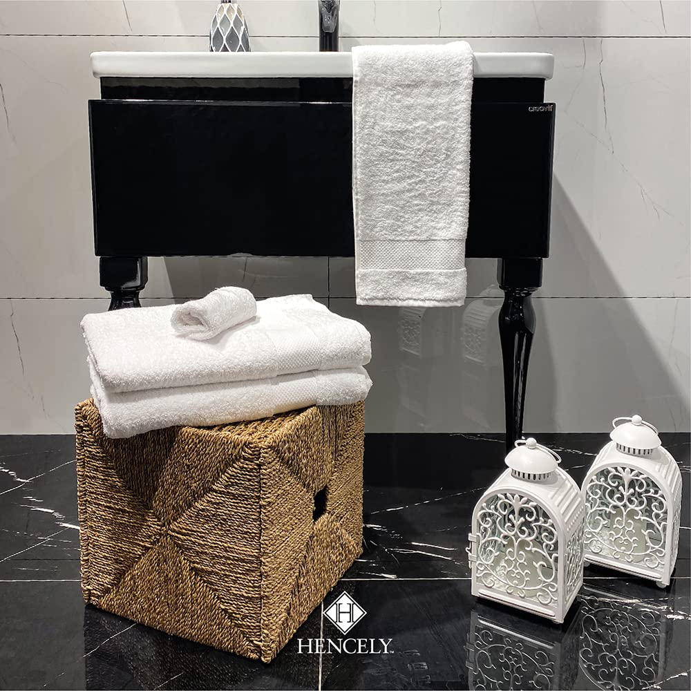 Premium 18-Piece Bath Towel Set - 100% Turkish Cotton, Ultra Absorbent & Quick Drying - 6 Bath Towels, 6 Hand Towels, 6 Washcloths - Luxury Spa & Hotel Quality - Perfect for Bathroom, Home, Gym & Travel - White 18-Pack