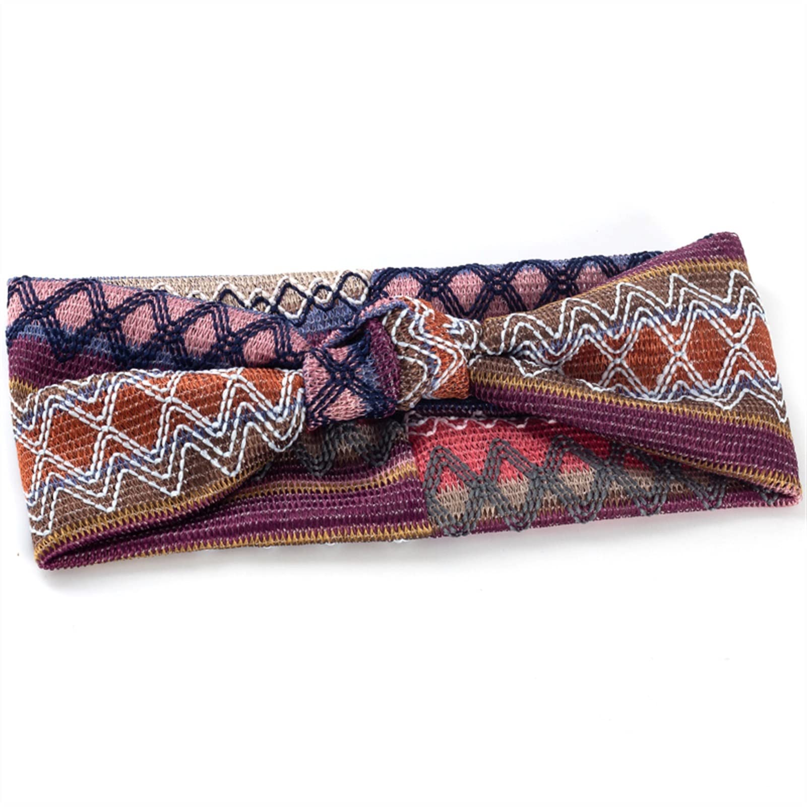 Berrysun Women's Bohemian Print Headbands - Vintage Cross Turban Hair Bands for Women & Girls, Breathable Summer Hair Accessories in Multicolor (Color: 1) - Perfect for Beach, Yoga, and Casual Outfits