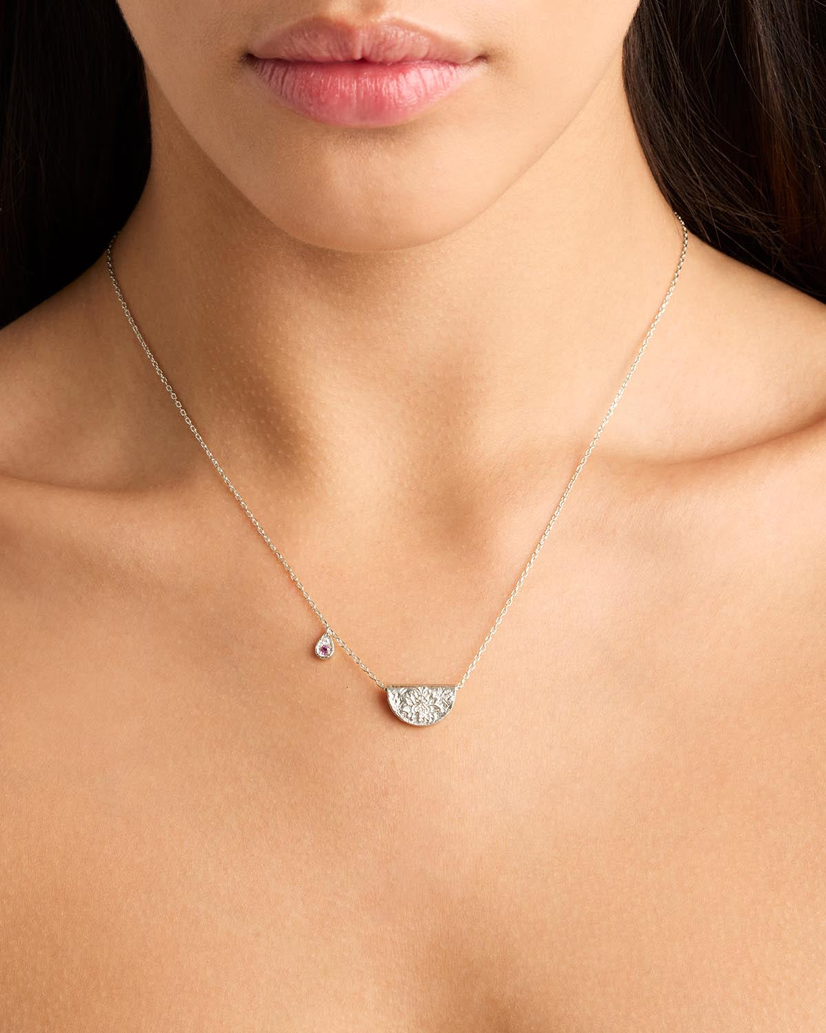 February Birthstone Necklace - Sterling Silver Amethyst Lotus Pendant for Women | Perfect Gift for Valentine's Day, Anniversary & Special Occasions