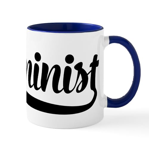 White/Navy Inside - Feminist Mugs