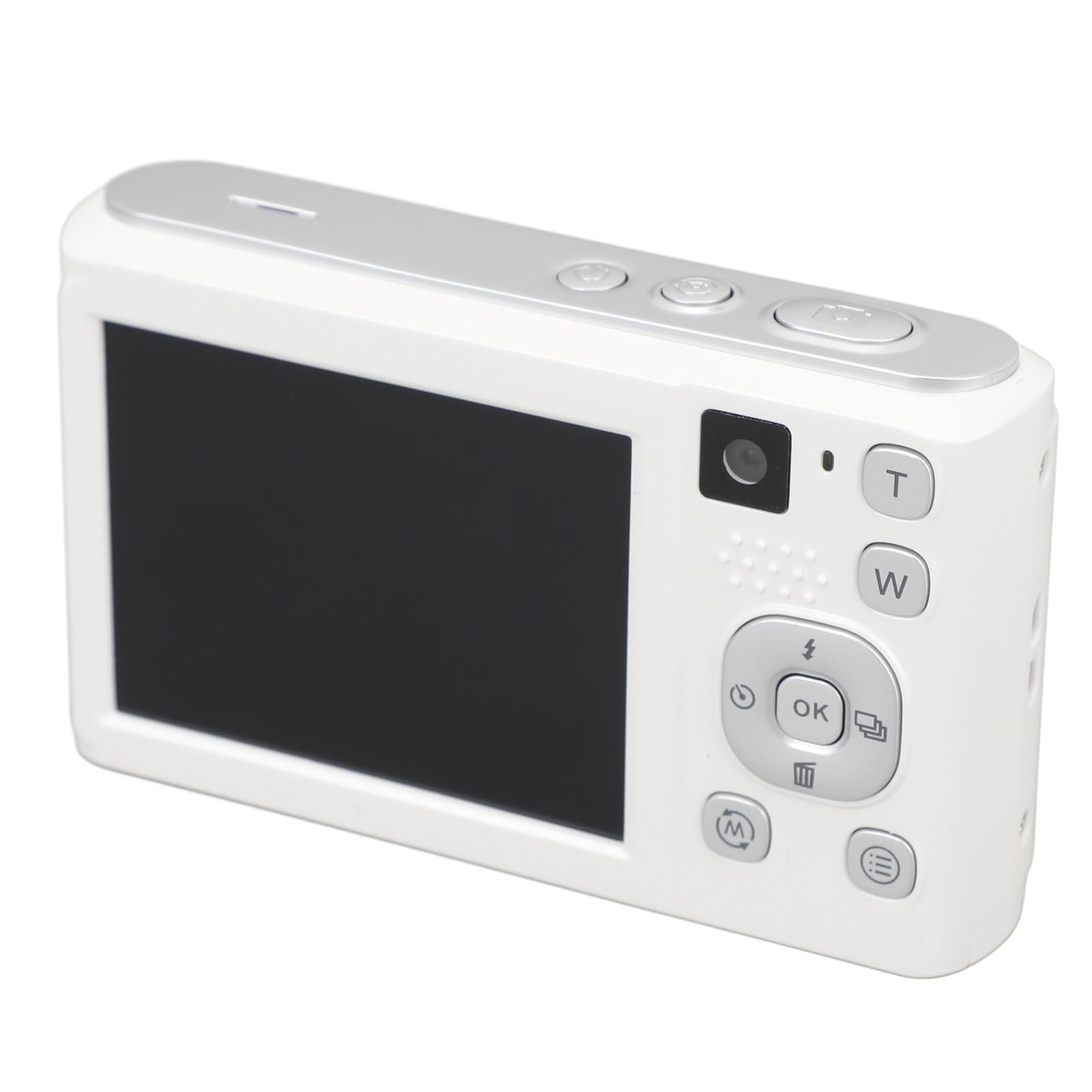 48MP Vlog Camera with 4K UHD Video & Image Stabilization - Compact Digital Camera for YouTube, Travel Vlogging & Content Creation (White)