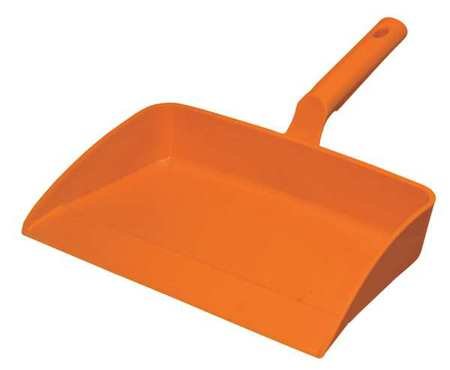 Orange Polypropylene Hand Held Dust Pan - Compact & Durable for Quick Cleanups - Perfect for Home, Office, and Garage Use