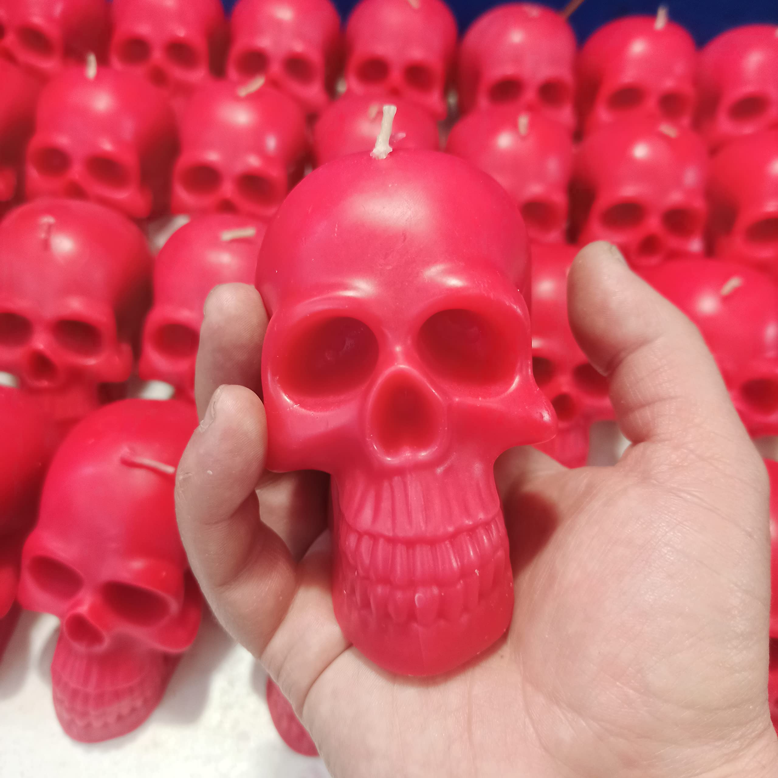 Large Red Skull Candle - 3.15 Inch Height - Perfect for Halloween Decorations, Gothic Home Decor & Spooky Party Supplies
