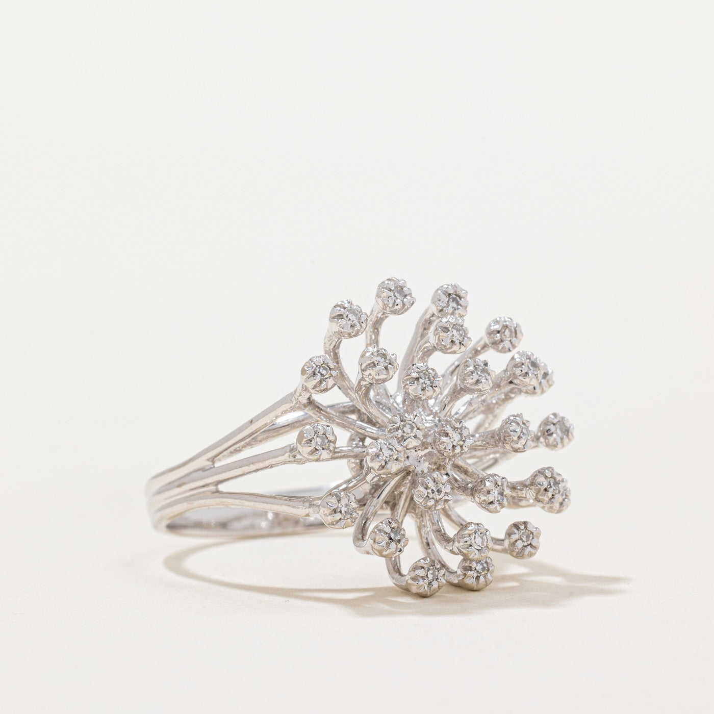 0.14ctw Diamond Cocktail Ring for Women - Size 7.5 | Elegant Statement Jewelry for Parties, Weddings & Special Occasions