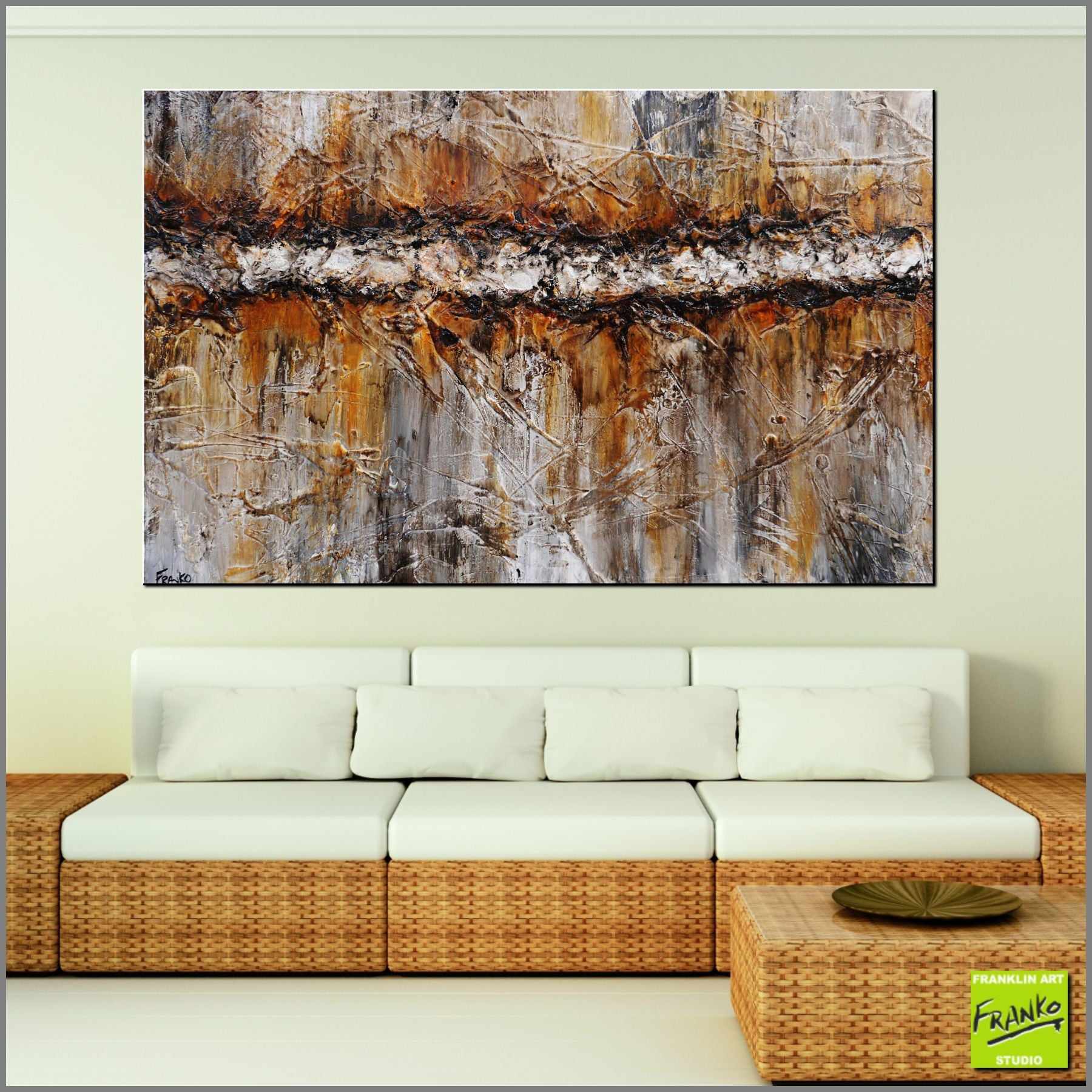 Burra Burra 160x100cm Brown White Grey Textured Abstract Canvas Art - Modern Wall Decor for Living Room, Bedroom & Office