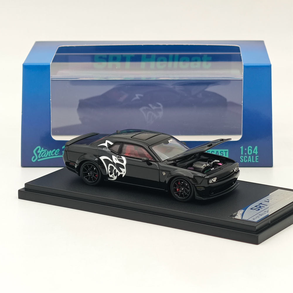 1:64 Scale SH Dodge SRT Hellcat Muscle Sports Car - Black Diecast Model for Collectors | Perfect for Display, Gifts, and Racing Enthusiasts