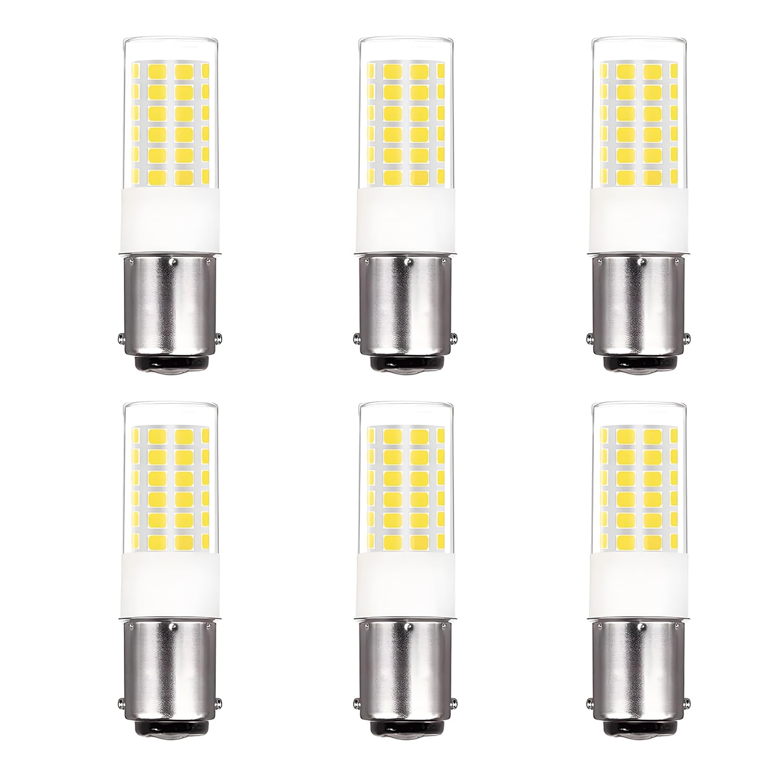 BA15D S8 DC Bayonet Double Contact Base LED Light Bulbs - 12V & 24V Cool White 6-Pack for Boat Marine Lights, RV Camper Trailer & Automotive Lighting - Perfect for Night Navigation, Interior Cabin Lights & Vehicle Safety Lighting
