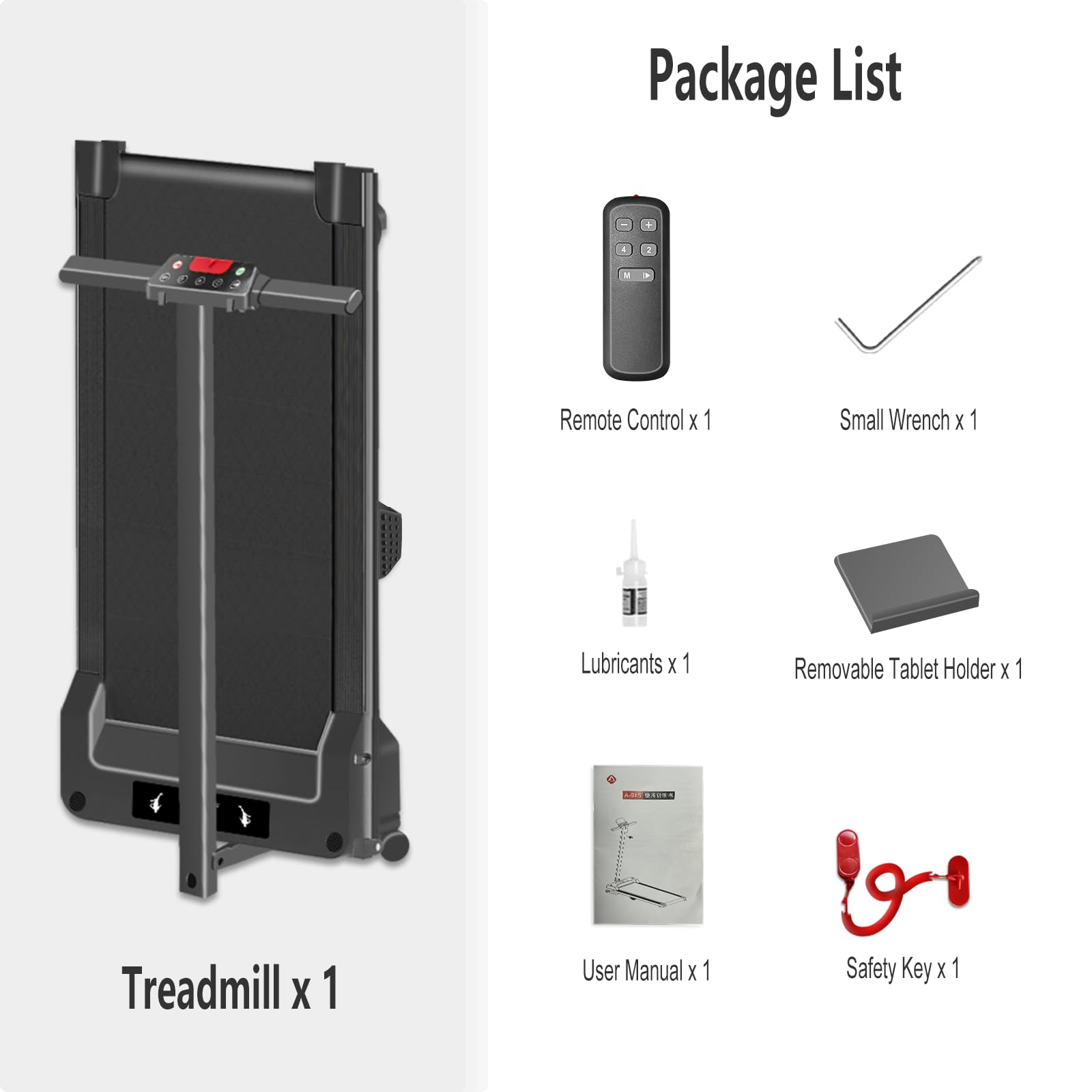 Compact Folding Treadmill for Home - 300 lb Capacity Portable Walking Pad with Handle Bar & Remote Control - Perfect for Small Spaces, Home Office & Under Desk Use