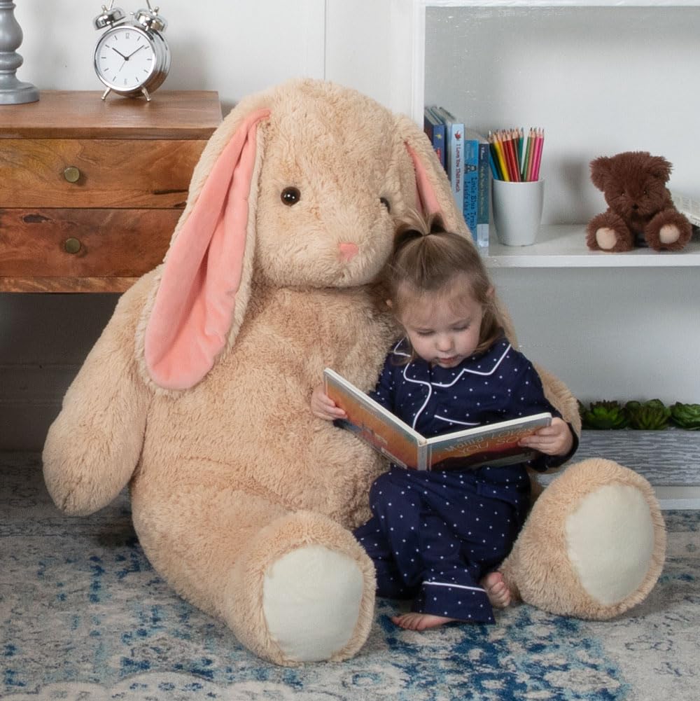 **Vermont Teddy Bear Giant Bunny Stuffed Animal - 4 Ft Large Plush Rabbit Toy for Kids & Adults, Soft Huggable Easter Gift for Bedroom Decor, Nursery, or Cuddling - Giant Cuddle Collection**
