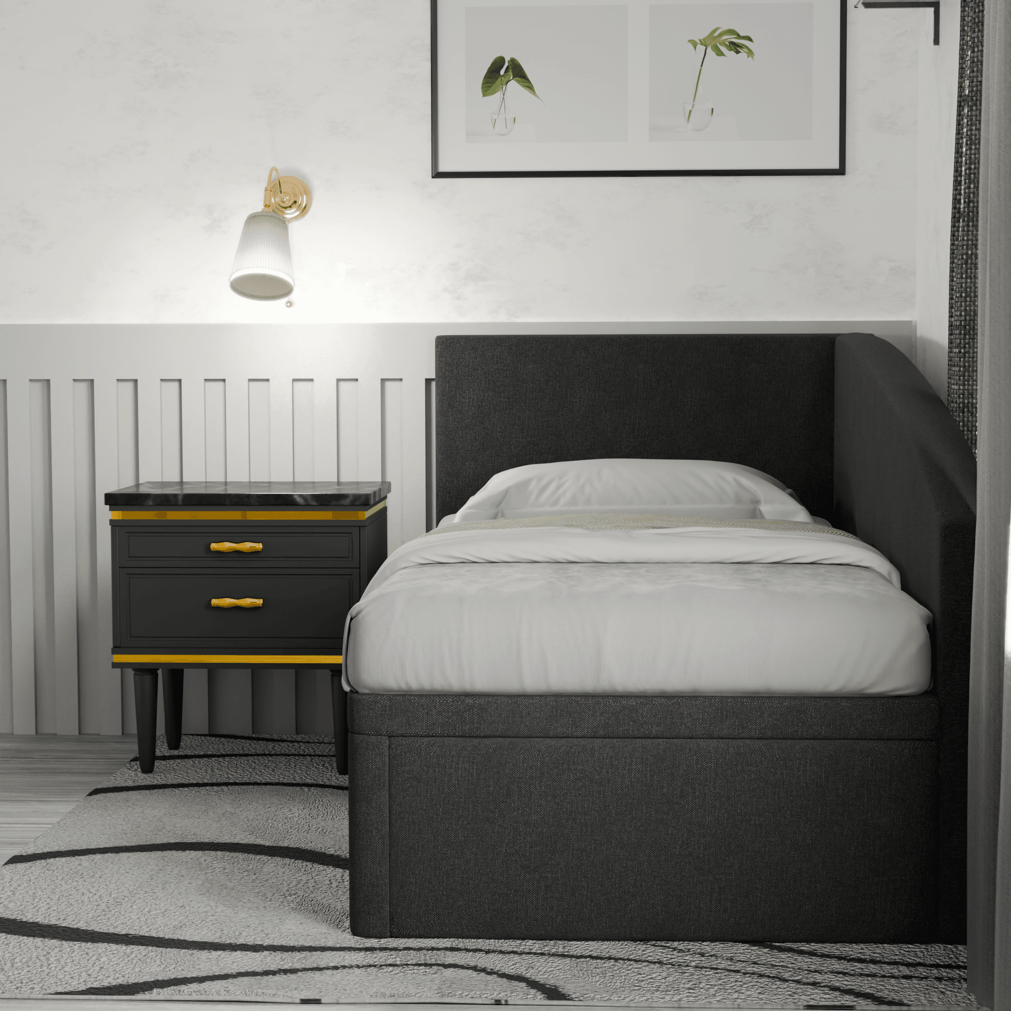 Gales Fabric Side Storage Daybed - Modern Sofa Bed with Hidden Storage for Small Spaces | Perfect for Guest Rooms, Dorms & Apartments