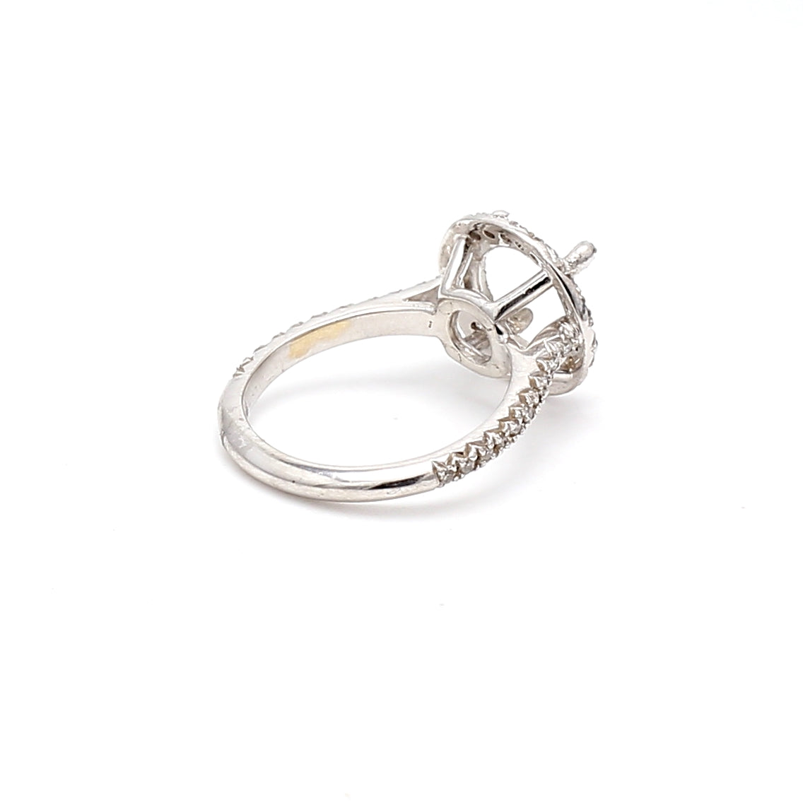 0.08 Carat Round Brilliant H SI1 Diamond Platinum Semi Mount Ring - Elegant Bridal Jewelry for Engagement & Wedding Bands