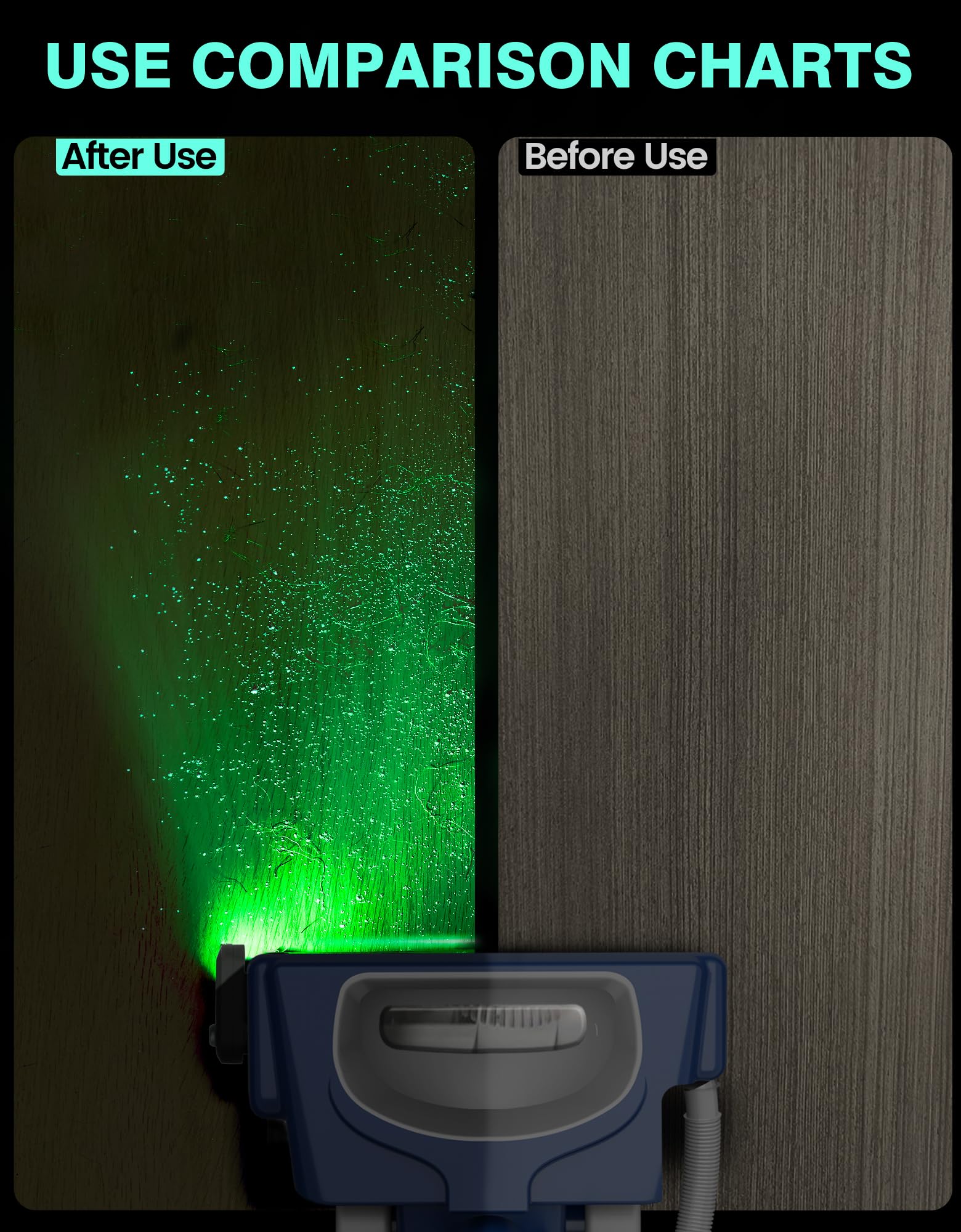 Rechargeable Upright Vacuum Cleaner with LED Dust Detection Light | Universal Upgrade Vacuum Accessories for Shark & Bissell | Perfect for Hardwood Floors, Carpets & Pet Hair Removal