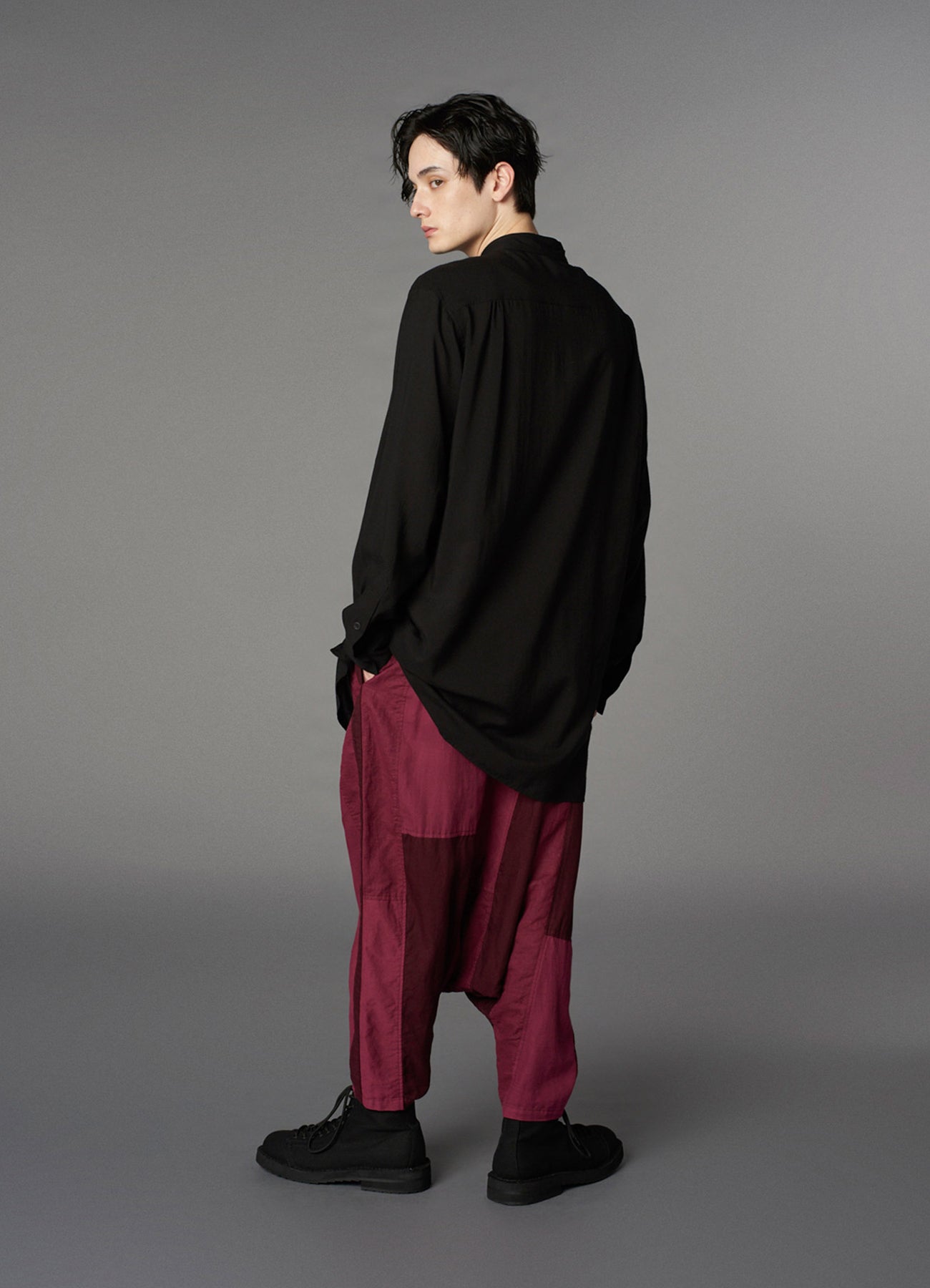 Cubism Patchwork Product Dyed Side Tape Salouel Pants - Trendy High Waist Loose Fit Trousers for Women | Casual Streetwear & Boho Fashion Outfits
