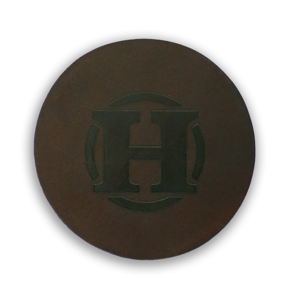 Premium Round Leather Coasters Set of 4 - Waterproof & Heat Resistant Drink Coasters for Home, Office, or Bar Use - Perfect for Coffee, Wine, and Cocktail Glasses