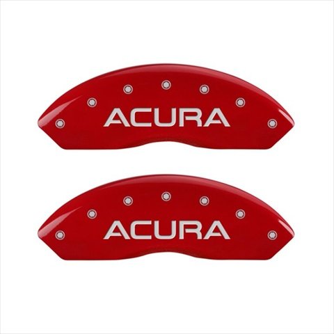 Acura Red Caliper Covers Set of 4 - MGP 39015SACURD Front & Rear Engraved Brake Caliper Covers | High-Performance Upgrade for Acura Vehicles, Perfect for Car Enthusiasts & Auto Customization