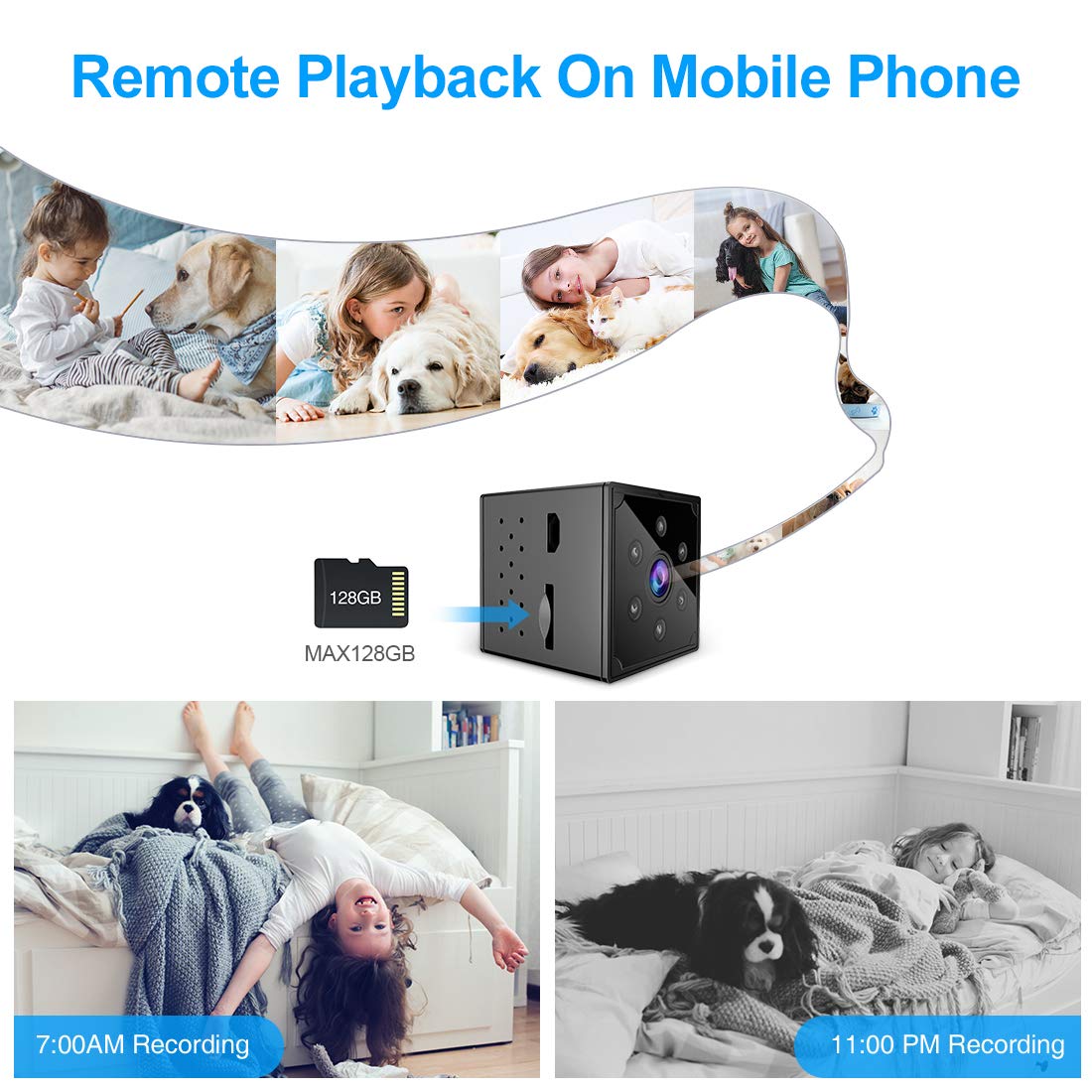 KEAN 4K HD Mini WiFi Wireless Hidden Spy Camera - Smallest Security Cam with App, Night Vision & Motion Alerts - Indoor Home Surveillance for Baby Monitoring, Pet Watching & Office Security