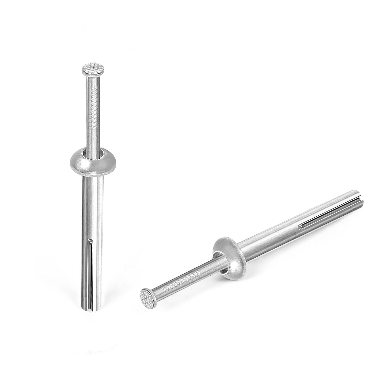 1/4 x 1 Inch Hammer Drive Nail Anchors - Zinc Alloy Concrete Anchors (50 Pack) - Heavy Duty Wall Mounting for Shelves, Signs & Fixtures