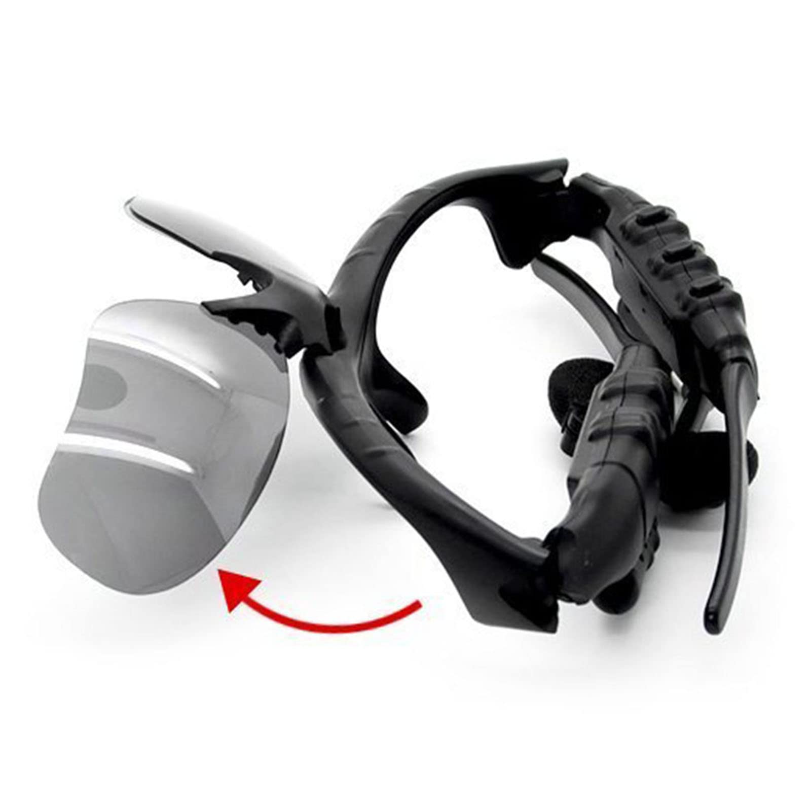 Wireless Bluetooth Sunglasses with Anti-UV & Built-in Stereo Headphones - Hands-Free Calling & Music for iPhone Android Smartphones - Perfect for Running, Cycling, Driving (Black-Gray)