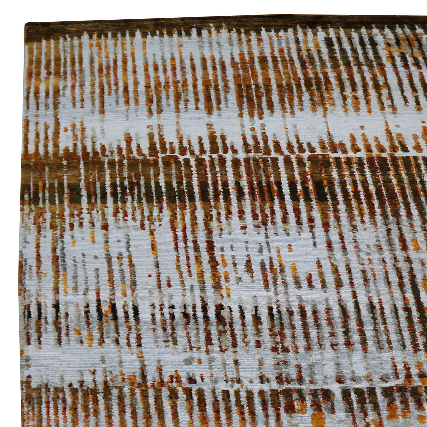 Brown Nu Vibrant Modern Tibetan Silk Rug 10'1 x 14'2 - Luxurious Handmade Area Rug for Living Room, Bedroom & Home Decor