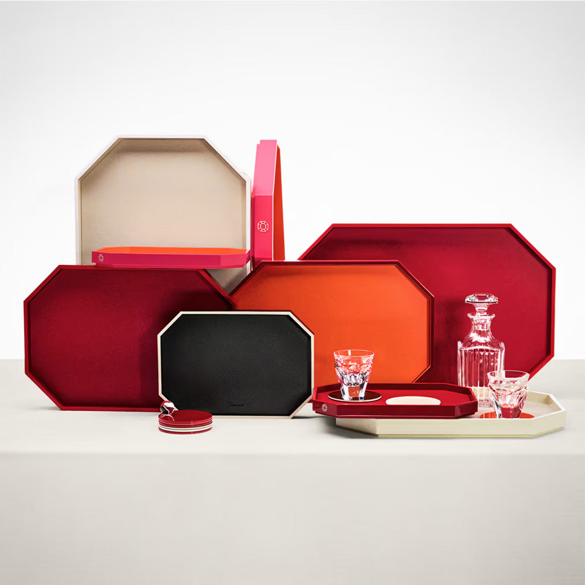 Baccarat Octogone Lacquer Tray - Luxury Decorative Serving Tray for Home, Office & Gift Giving - Elegant Design for Cocktails, Jewelry & Display