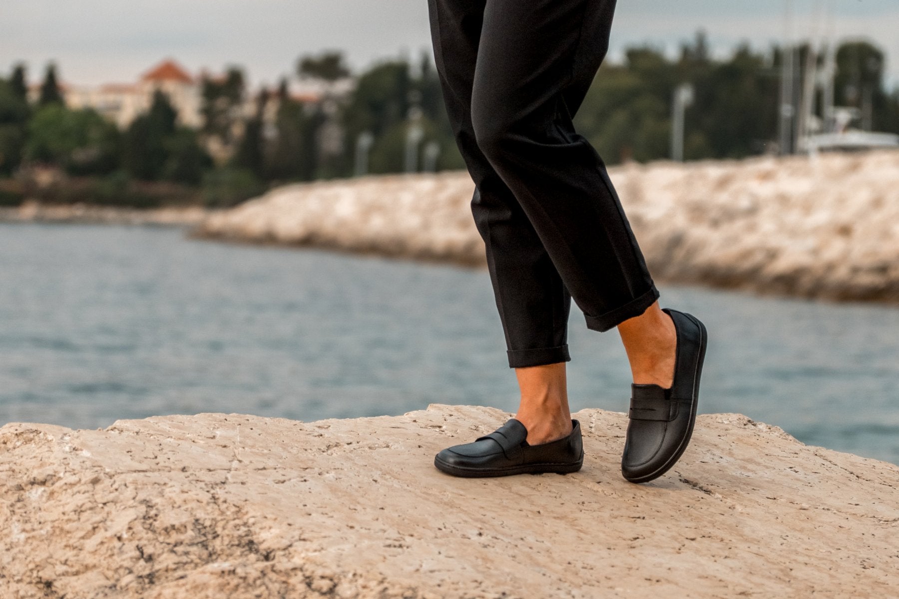Barefoot Moccasins for Men & Women - Be Lenka Buena All Black Comfortable Minimalist Shoes - Perfect for Yoga, Walking & Indoor/Outdoor Activities