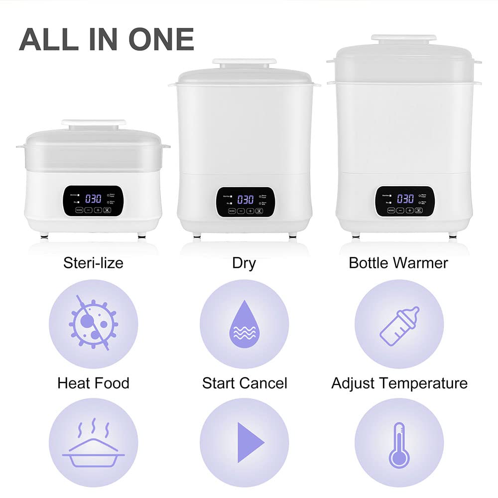 LIVINGbasics Baby Bottle Sterilizer and Warmer - Large Capacity Electric Steam Sterilizer for Bottles, Pacifiers & Breast Pumps | BPA-Free, Fast Drying | Perfect for Nursery, Travel & Breastfeeding Moms