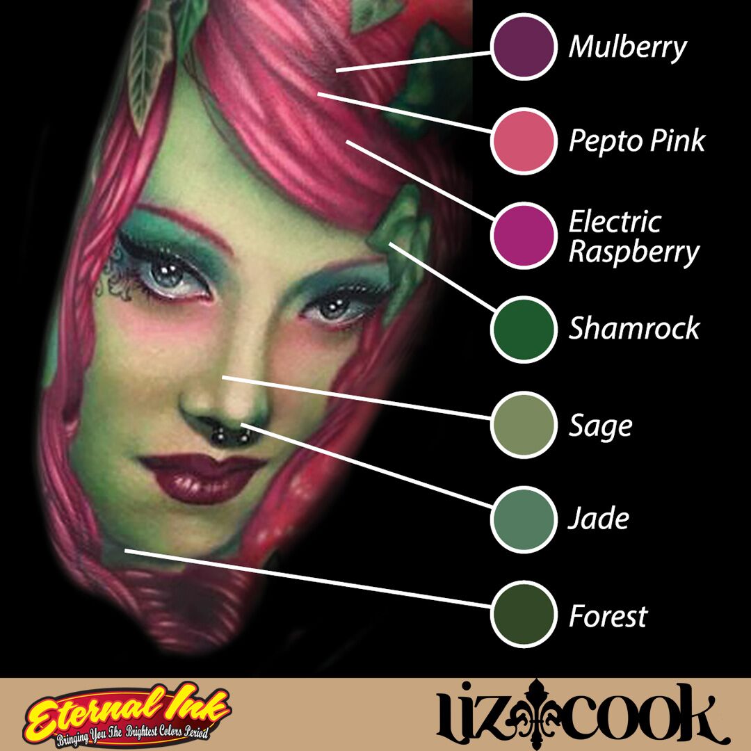 Eternal Ink Liz Cook Antique Fuchsia Tattoo Ink - Professional Safe & Vibrant for Tattoo Artists - Perfect for Sleeves, Cover-ups & Fine Line Work