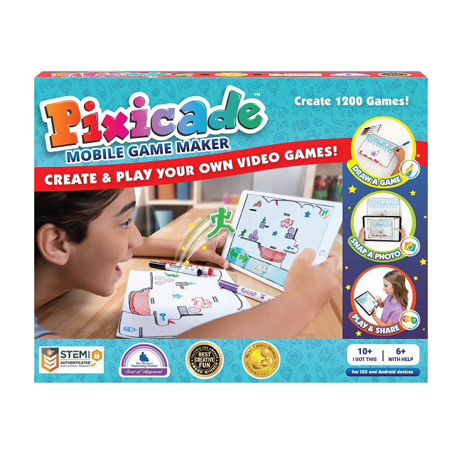 Pixicade Interactive Drawing Game - Turn Drawings into Video Games | Creative STEM Toy for Kids | Perfect for Birthday Gifts & Family Game Nights