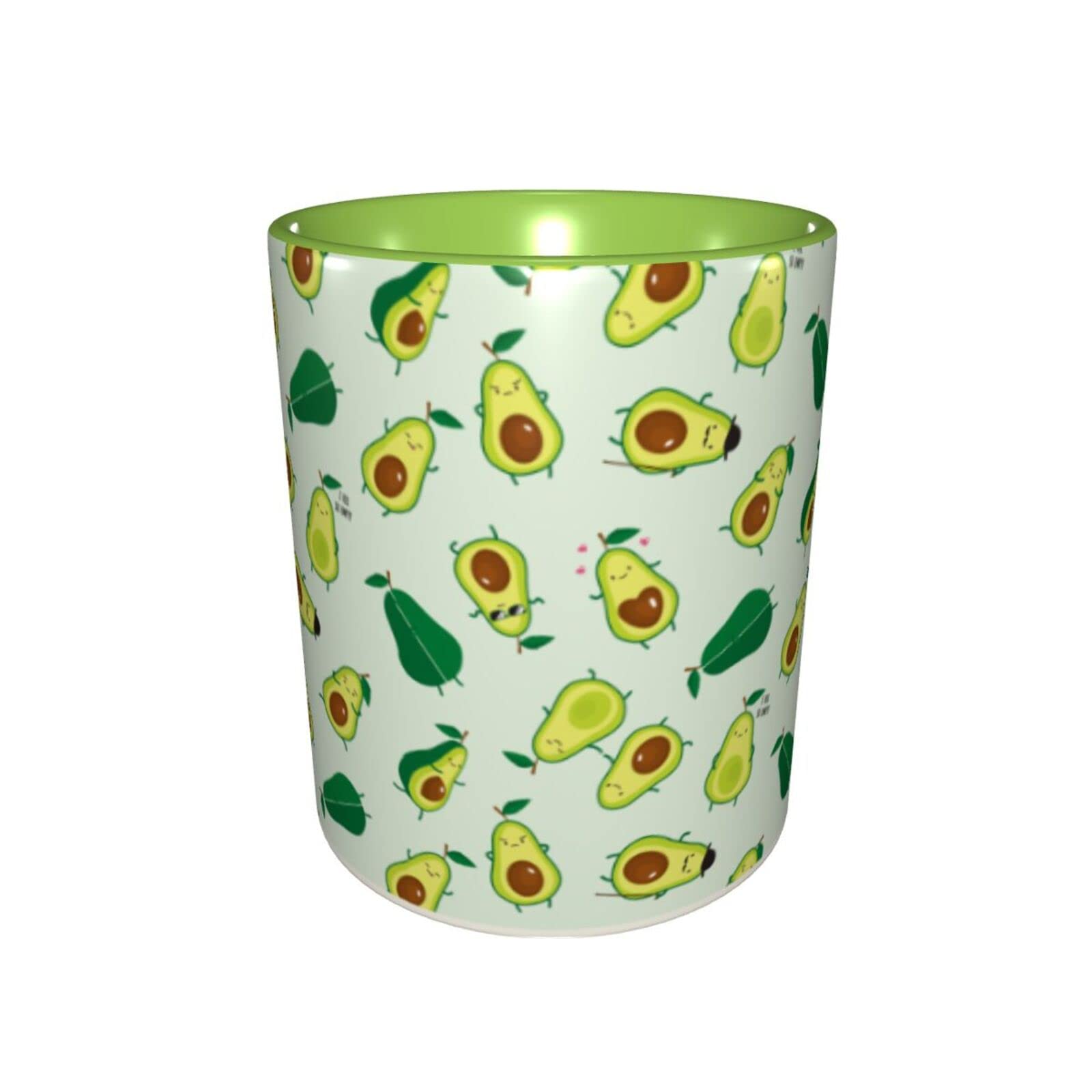 Funny Green Ceramic Avocado Coffee Mug with Handle - Dishwasher & Microwave Safe - Perfect for Home, Office & Gifts