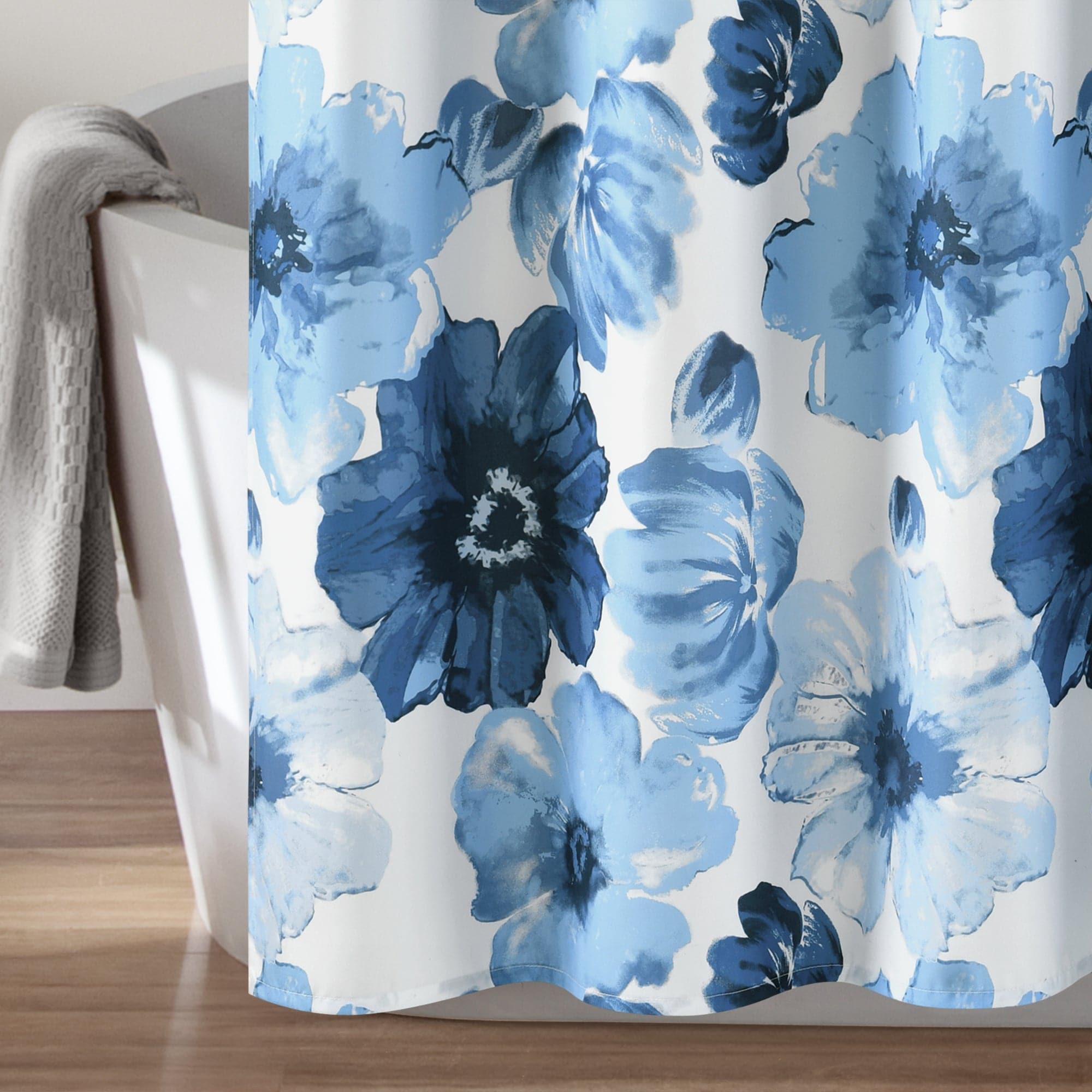 Leah Waterproof Shower Curtain with Hooks - Elegant Bathroom Decor for Home & Hotel Use
