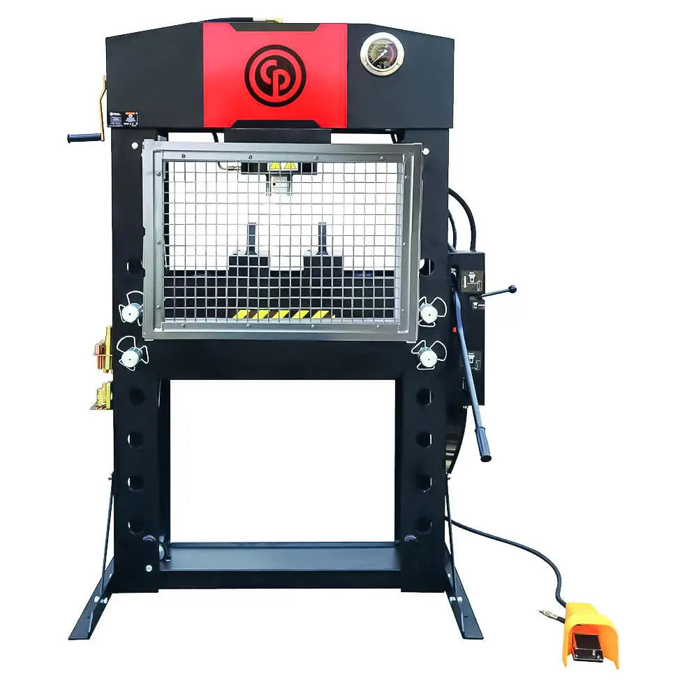 100 Ton Pneumatic Shop Press with Pump - Heavy Duty Hydraulic Press for Metalworking, Automotive Repair & Industrial Use - CP86101
