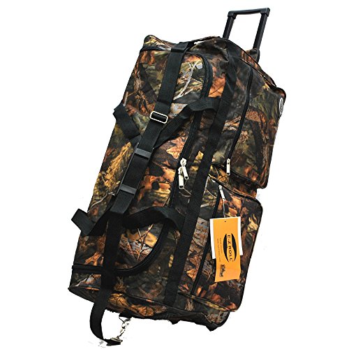 EZ Roll RealTree Camo Hunting Rolling Duffel Bag 30 Inch - Waterproof Travel Gear for Outdoor Adventures (Black Trim) - Perfect for Hunting Trips, Camping & Air Travel Luggage