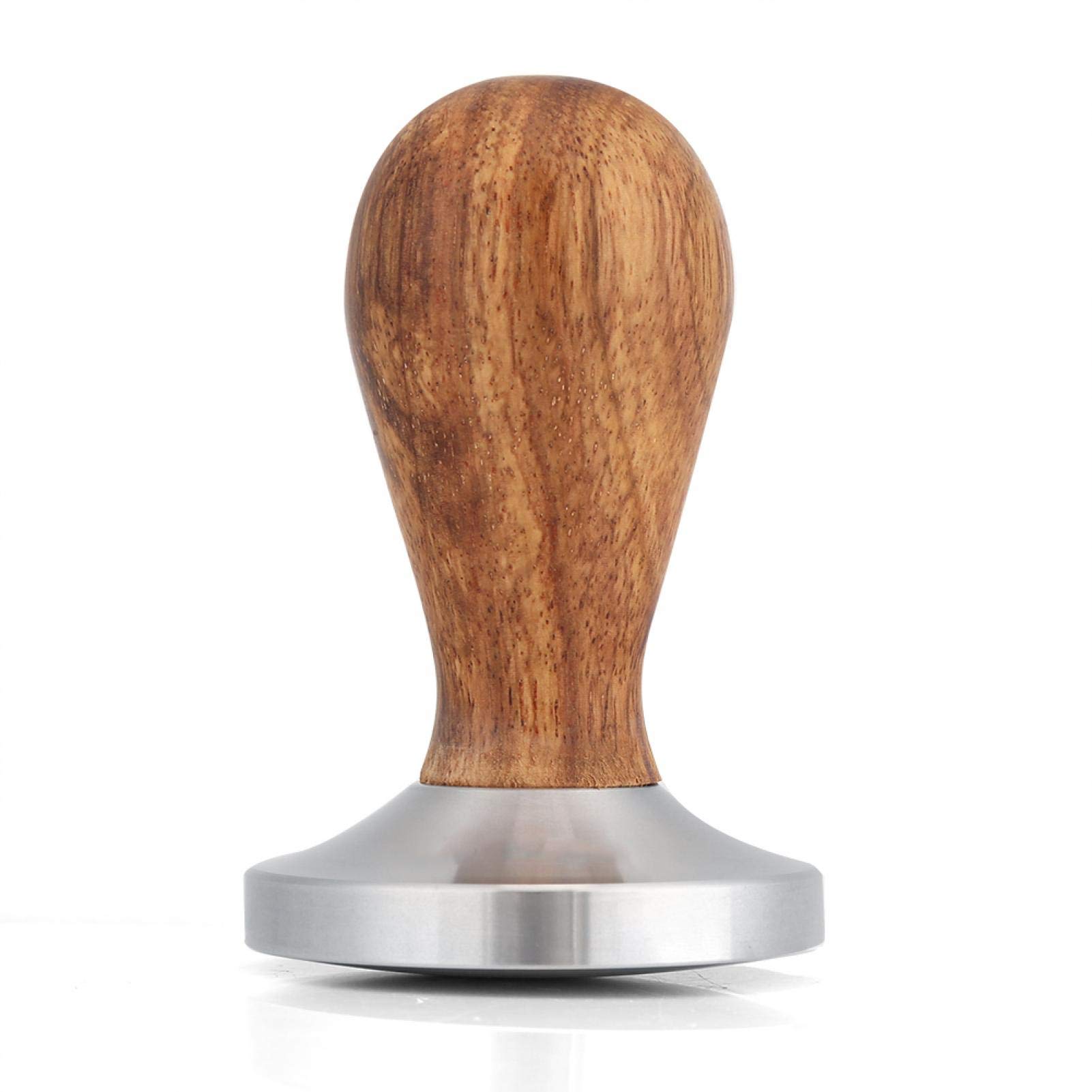 Premium 58MM Stainless Steel Espresso Tamper with Comfortable Wooden Grip - Perfect for Baristas & Coffee Enthusiasts - Ideal for Home Brewing, Cafes & Professional Espresso Machines