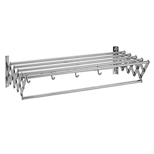 Wall Mounted Extendable Folding Drying Rack - 90cm/35.4in Large Capacity Laundry Organizer for Bathroom, Closet & Small Spaces | Perfect for Drying Clothes, Towels & Delicates | Space Saving Solution for Apartments & Dorms