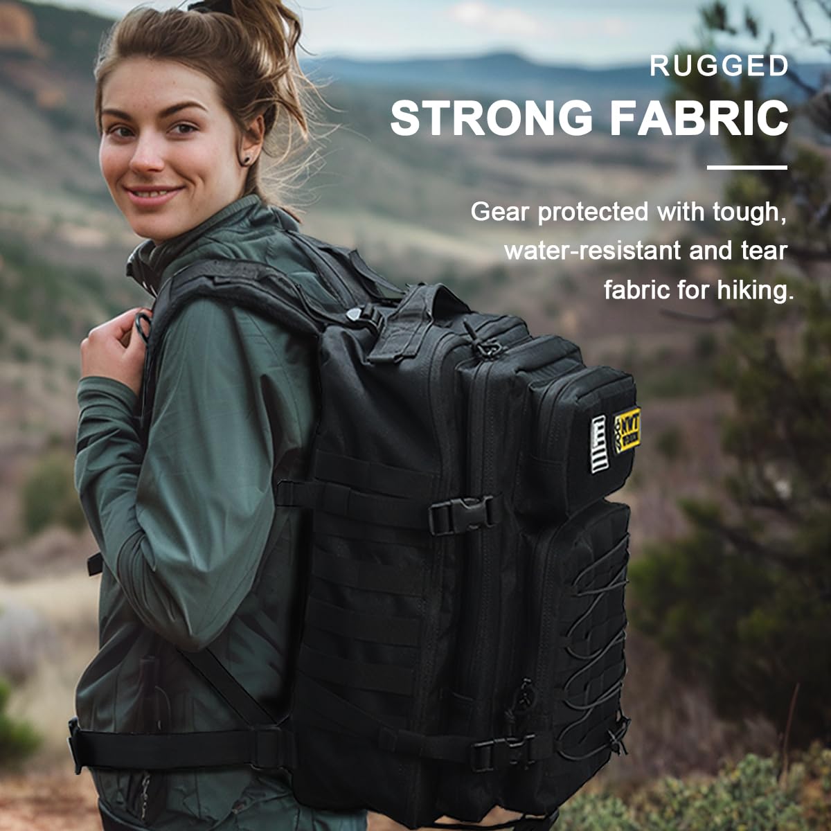 **Military Tactical Backpack - Durable Molle Laptop Rucksack for Hiking, Camping, Travel & Gym - Army Green | Perfect for Outdoor Adventures, Work & Daily Commute**