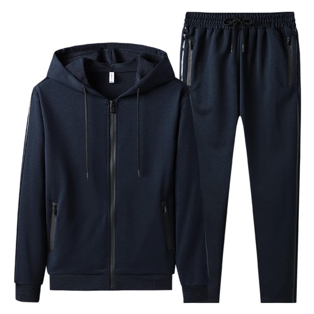 KKLLHSH Black Loose Fit Men's Casual Sweatshirt & Tracksuit Set - Comfortable Sportswear for Gym, Running & Streetwear Fashion
