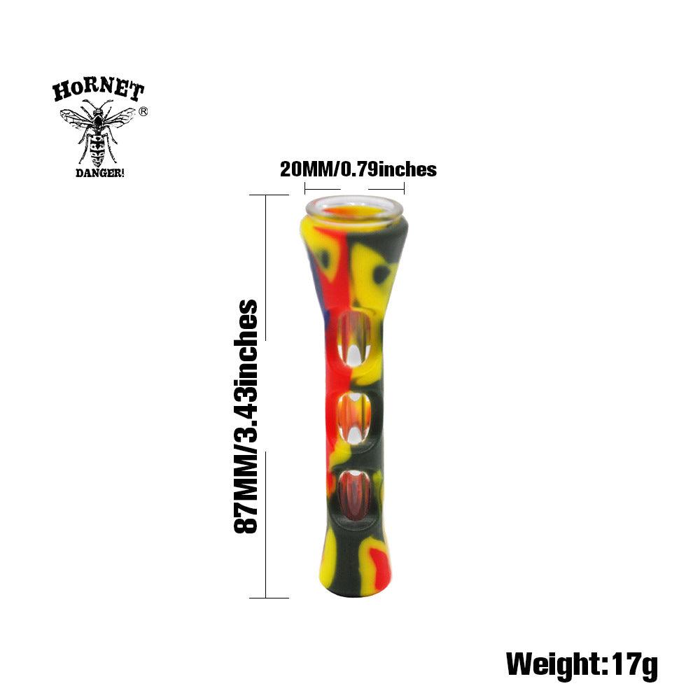 Mini Skeleton Silicone Glass Pipe - Creative Printed Travel-Friendly Smoking Accessory for Tobacco | Portable & Durable for Outdoor, Camping, and On-the-Go Use