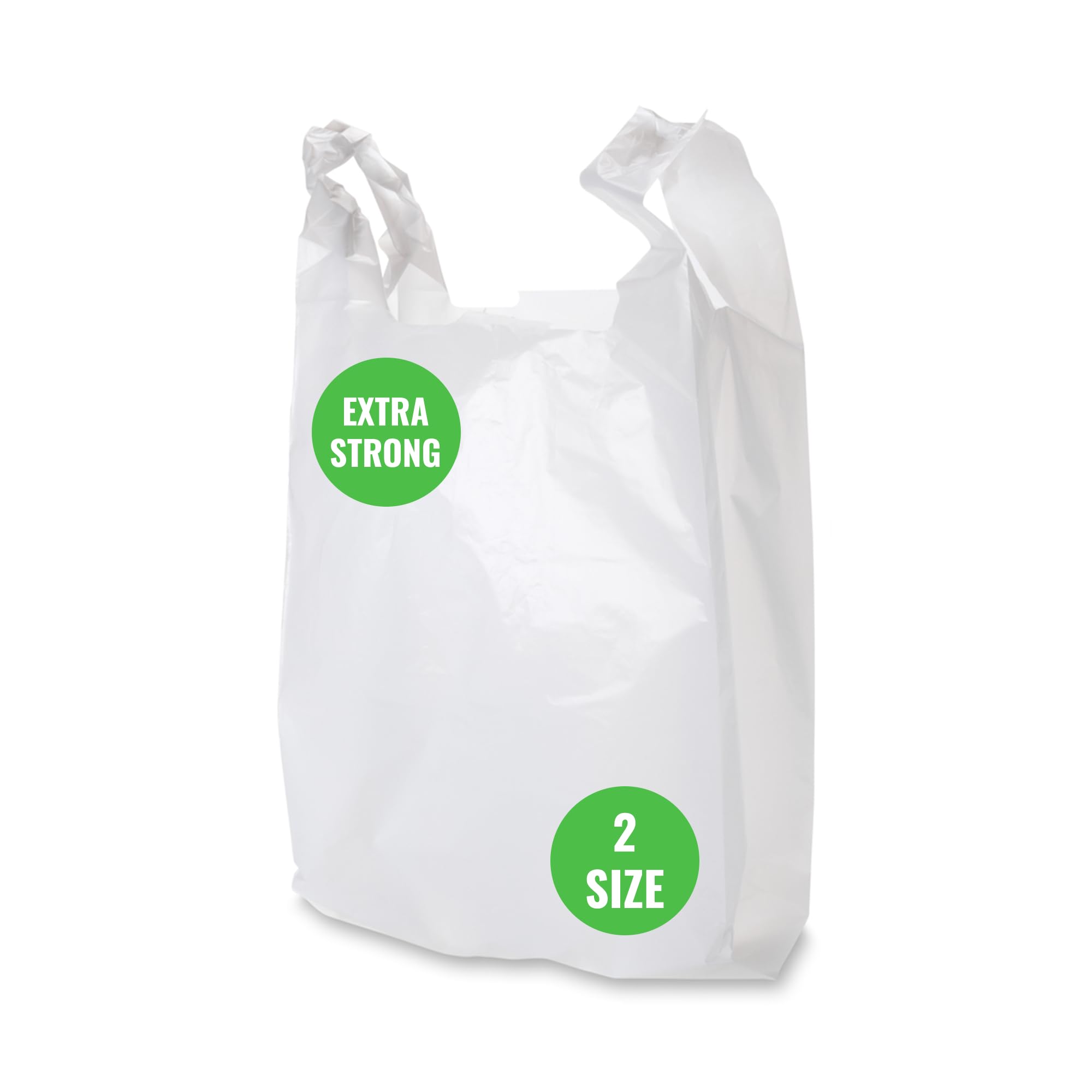 100 Pack Clear Plastic Carrier Bags with Handles - Eco-Friendly White Vest Shopping Bags for Retail, Grocery & Packaging | Durable Reusable Plastic Bags for Stores, Parties & Gift Wrapping