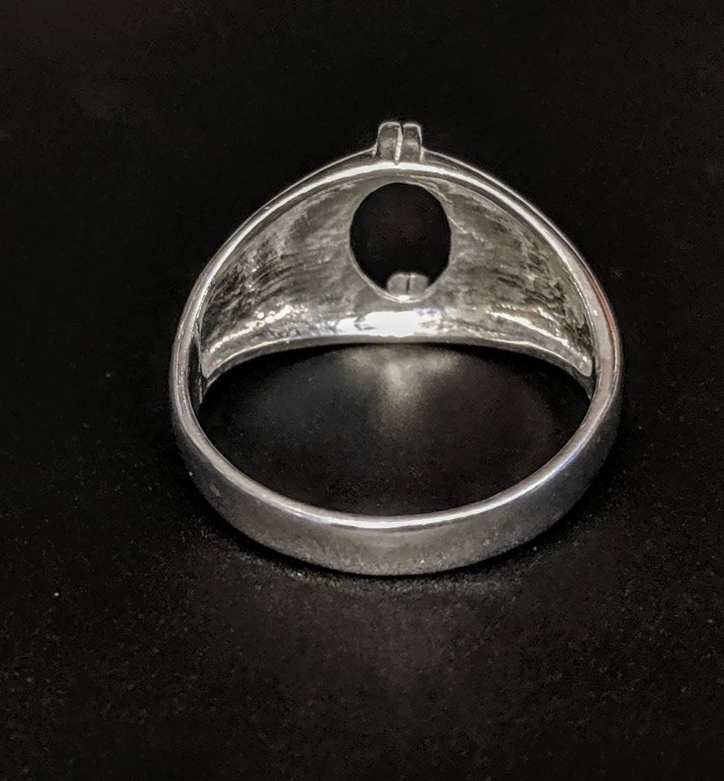 Sterling Silver or 14K Gold 10x8mm to 20x15mm Oval Cabochon Ring Setting for Men - Size 10 (163032/143032) - Perfect for Custom Jewelry Making and Wedding Bands