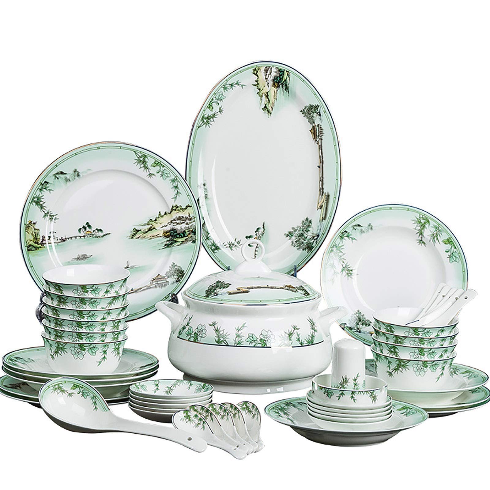 Premium Bone China Dinner Set - Elegant Ceramic Tableware with Bowls & Plates for Family Gatherings, Dinner Parties & Special Occasions