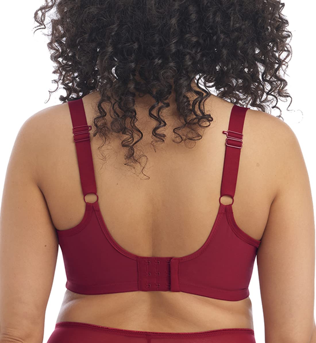 Elomi Women's Matilda Plunge Bra - DD+ Size, Sheer Mesh Cups with Side Support & Adjustable J-Hook for Racerback | Perfect for Everyday Wear, Workouts & Special Occasions