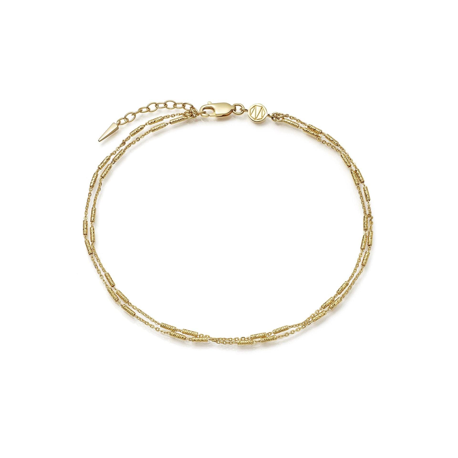 Vervelle Double Chain Anklet for Women - 18K Gold Plated Adjustable Ankle Bracelet | Perfect for Beach, Summer Outfits & Boho Style