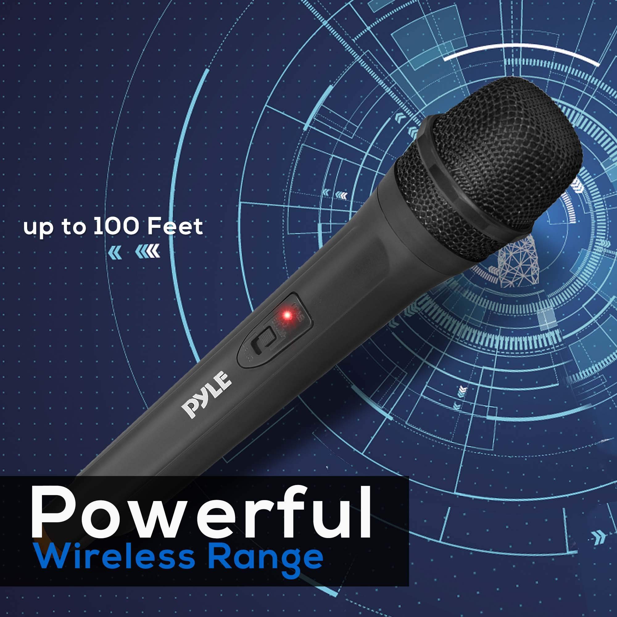 Pyle Portable Bluetooth PA Speaker System - 2000W High Power Active Outdoor Speaker with Wireless Microphone, LED Lights, USB/AUX Input, FM Radio & VHF Cordless Handheld Mic - Perfect for Parties, Outdoor Events, DJ Performances and Public Speaking