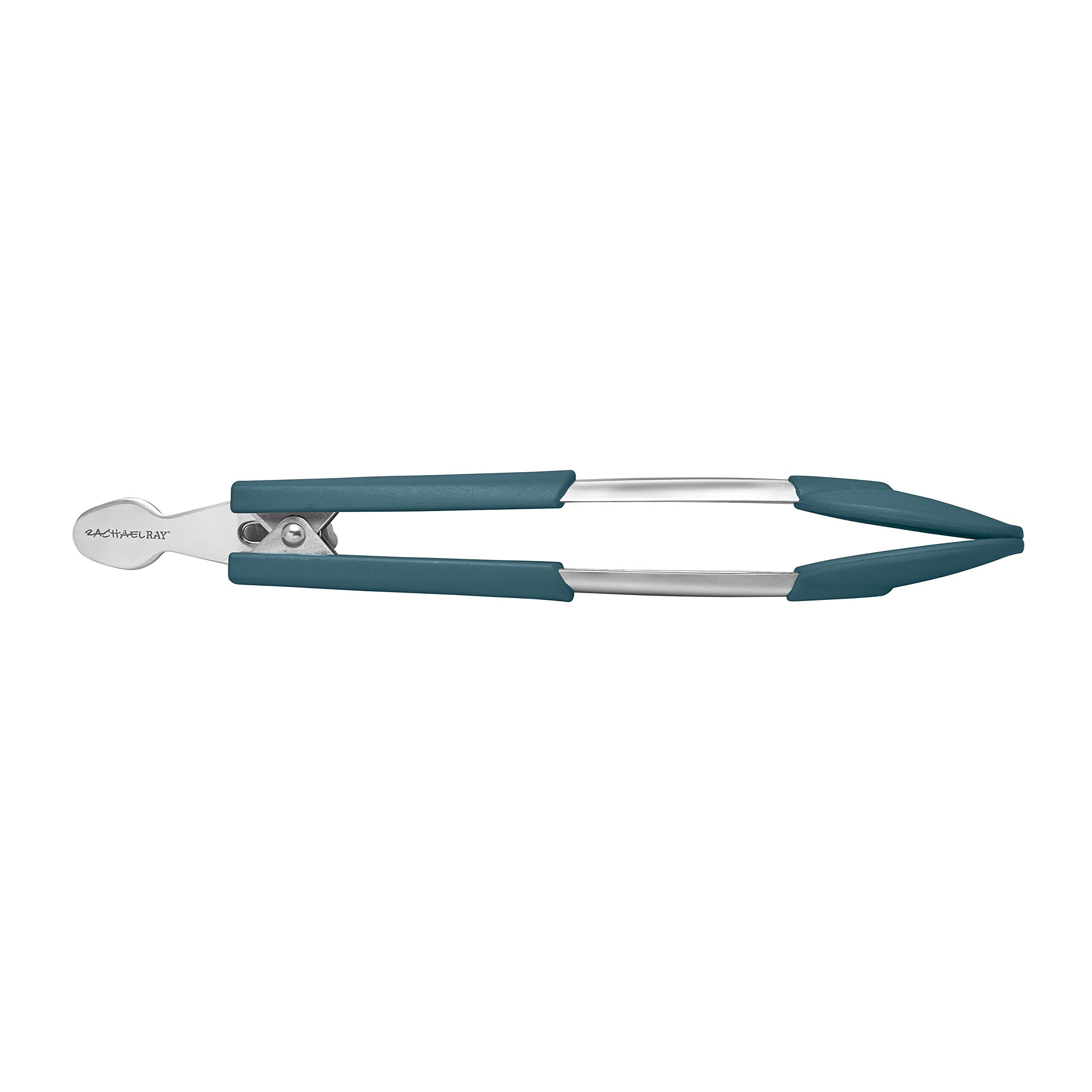 Rachael Ray Lil' Huggers Dishwasher Safe Lazy Locking Cooking Tongs - 2-Piece Salad Serving & Multi-Purpose Kitchen Tools in Marine Blue | Perfect for Grilling, Serving, and Food Prep