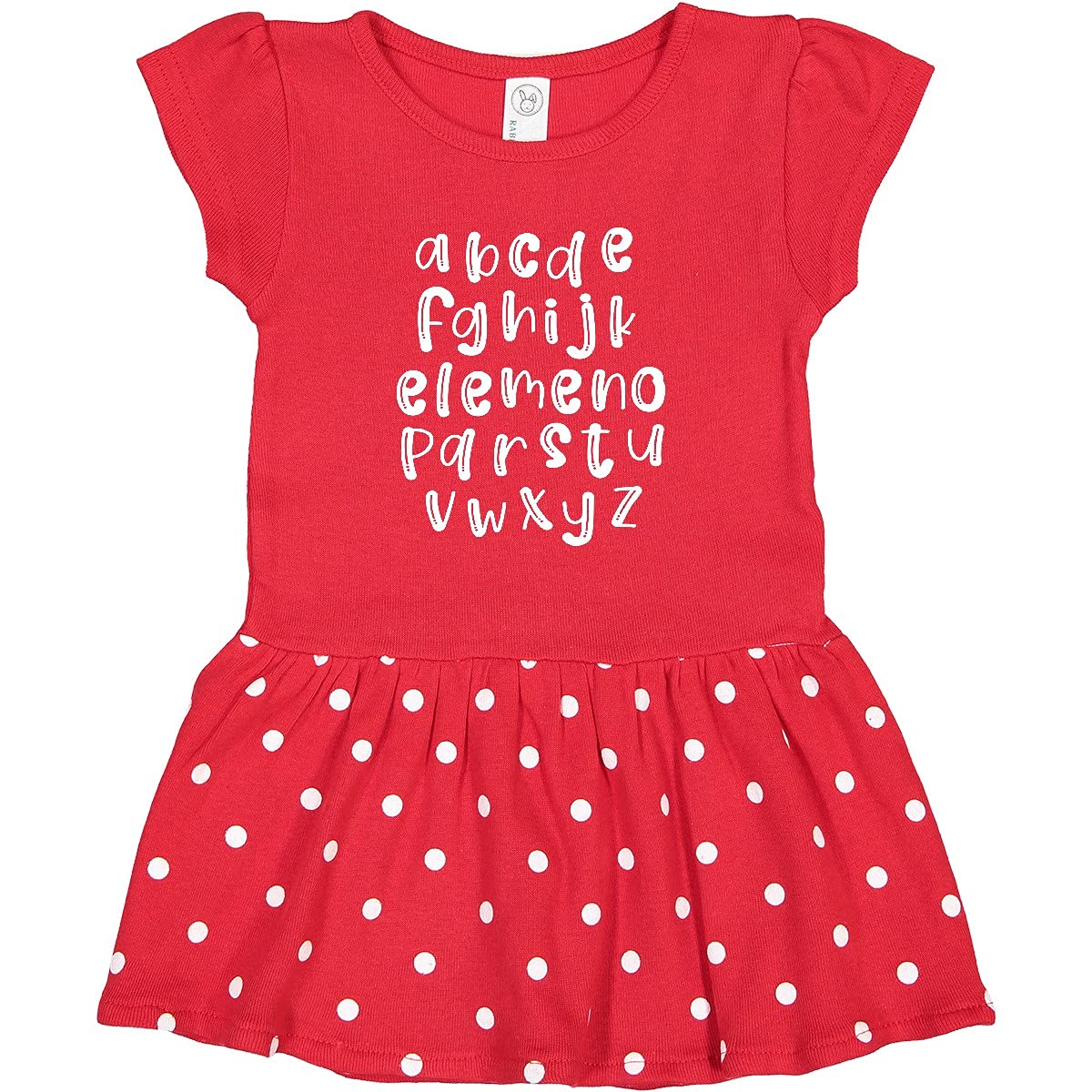 Inktastic Alphabet Lowercase Toddler Dress - Cute ABC Learning Outfit for Preschool & Kindergarten Girls - Perfect for School, Playdates & First Day Photos