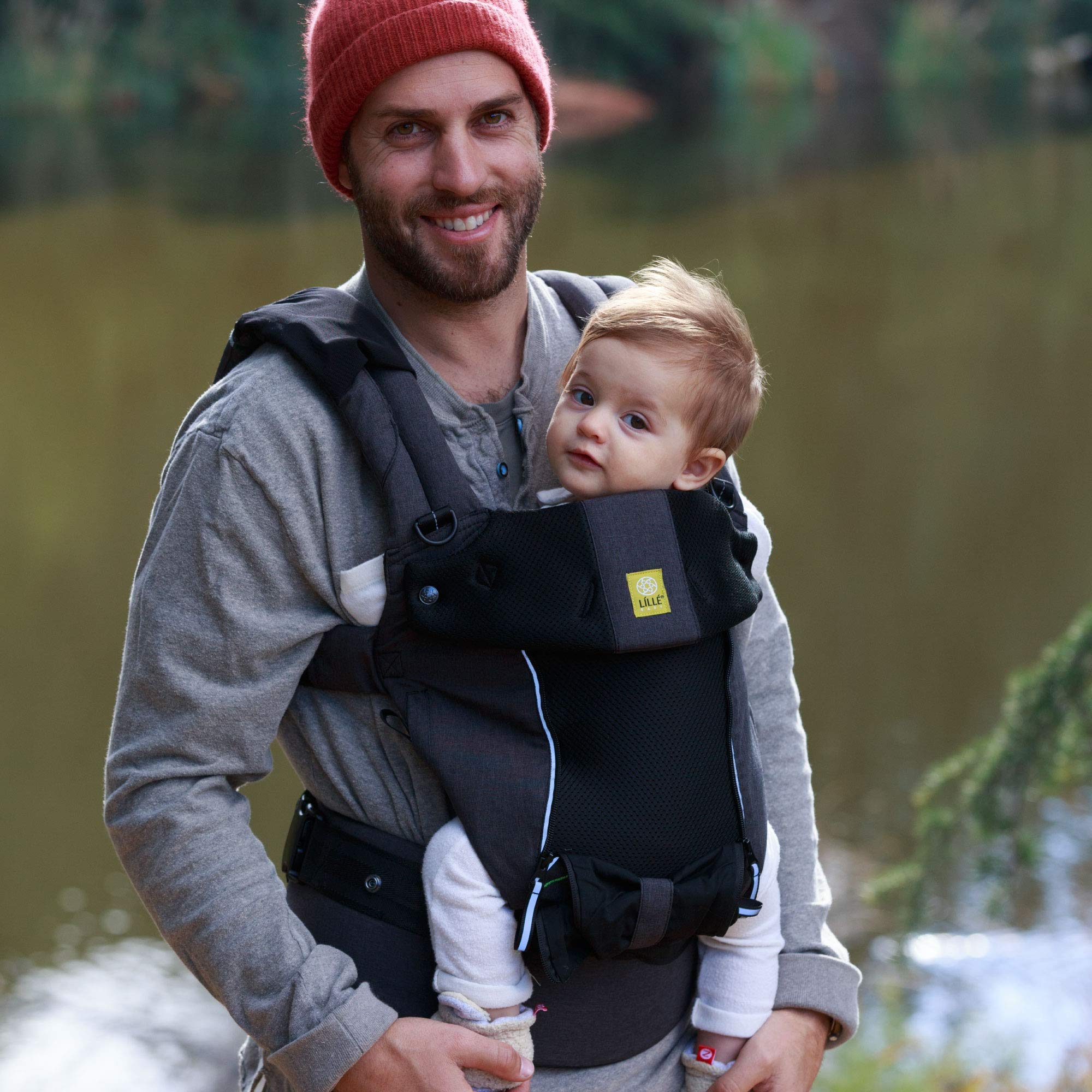 LÍLLÉbaby Pursuit All Seasons 6-in-1 Ergonomic Baby Carrier - Newborn to Toddler (7-45 lbs) with Lumbar Support & 360° Carrying Positions - Graphite Grey - Perfect for Hands-Free Parenting, Hiking, Shopping & Everyday Use