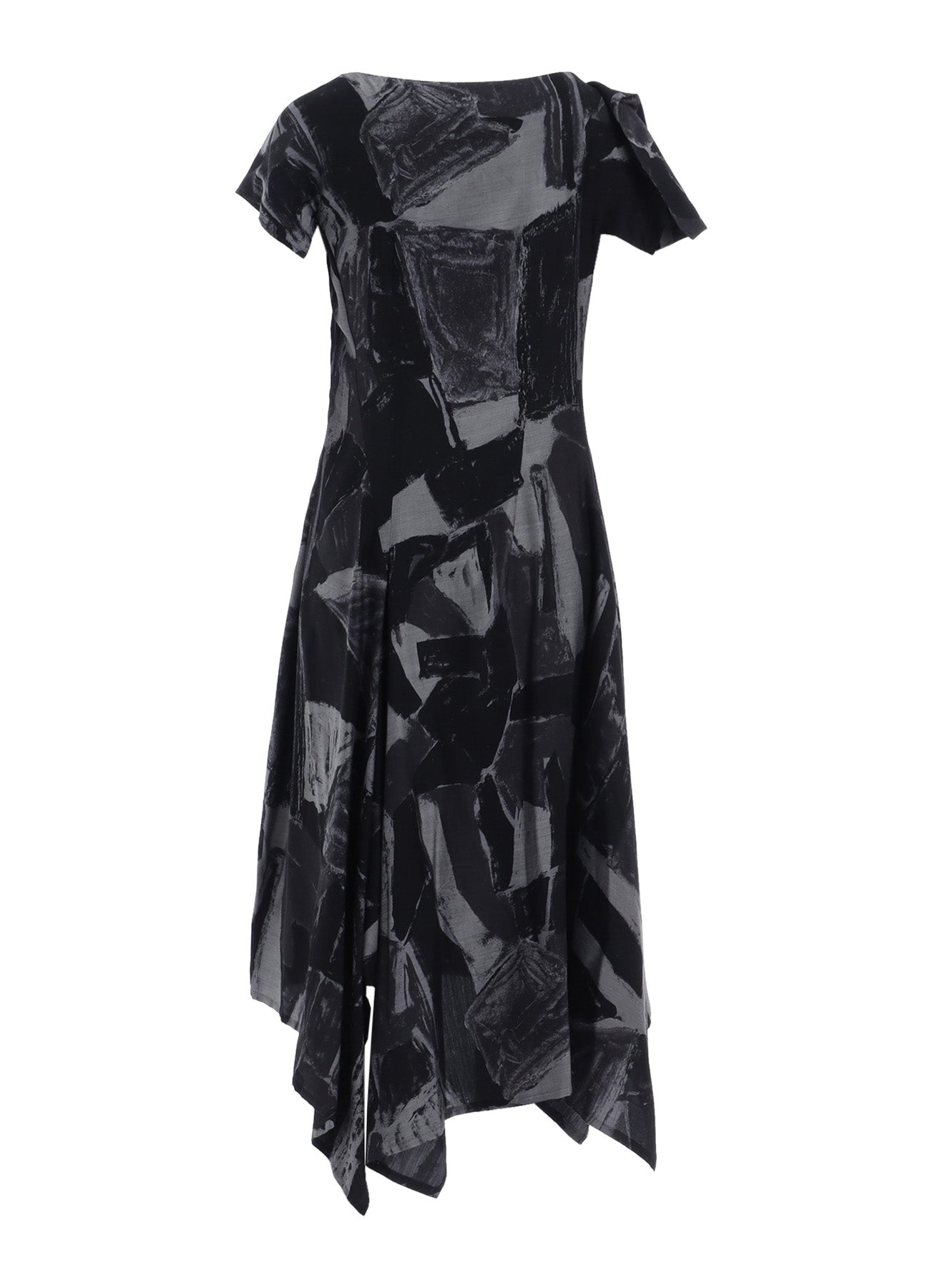 Stylish CU/DUNGAREE Twill Painted City Print Handkerchief Hem Dress - Perfect for Casual Outings, Date Nights & Summer Fashion